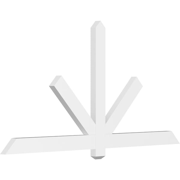 Ekena Millwork Kennewick Architectural Grade PVC Gable Bracket, 72"W x 36"H x 2"D x 4"F, 12/12 Pitch GBP072X36X0204KEN00 - main